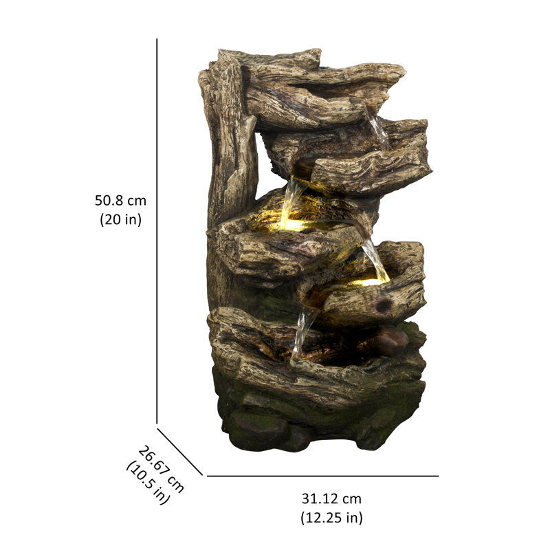Fontaine en résine à branches multi-niveaux avec lumières DEL