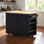 Îlot de cuisine 48 pouces avec rallonge, prise de courant, support de rangement interne, chariot de rangement sur roulettes sur 5 roulettes avec 5 supports latéraux ouverts, pour la cuisine, noir (ancien numéro de référence N707p257057b) (ne comprend pas les tabourets)
