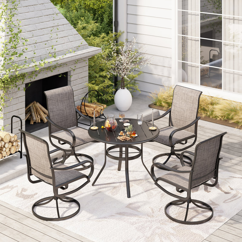 Alyah 4 - Person Patio Dining Set with Round Table