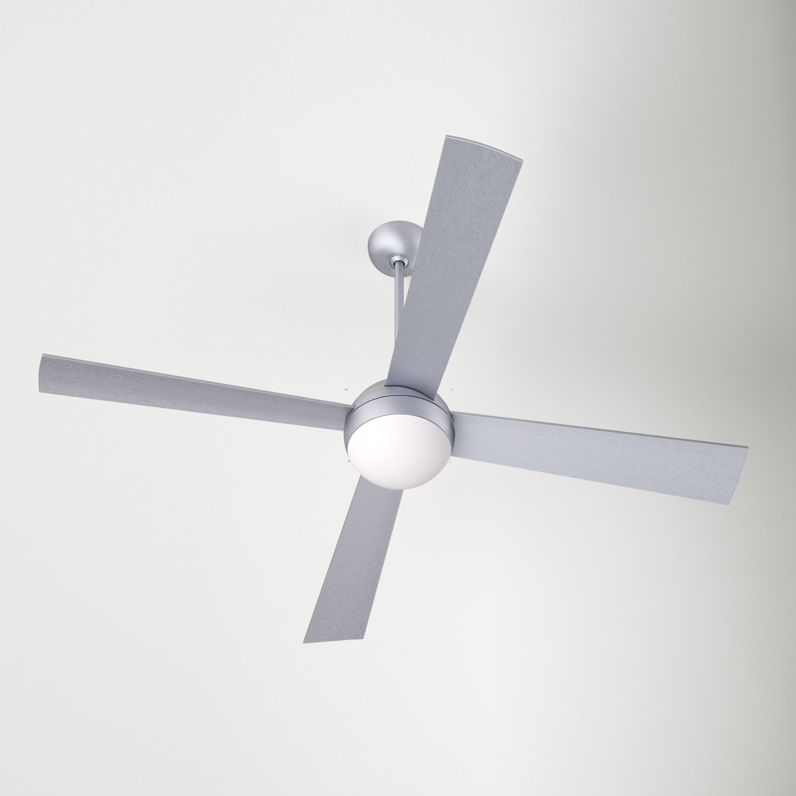 Ball 52" Ceiling Fan with LED Light Kit, Wall Control with Remote Handset (2-wire), Brushed Aluminum, Aluminum