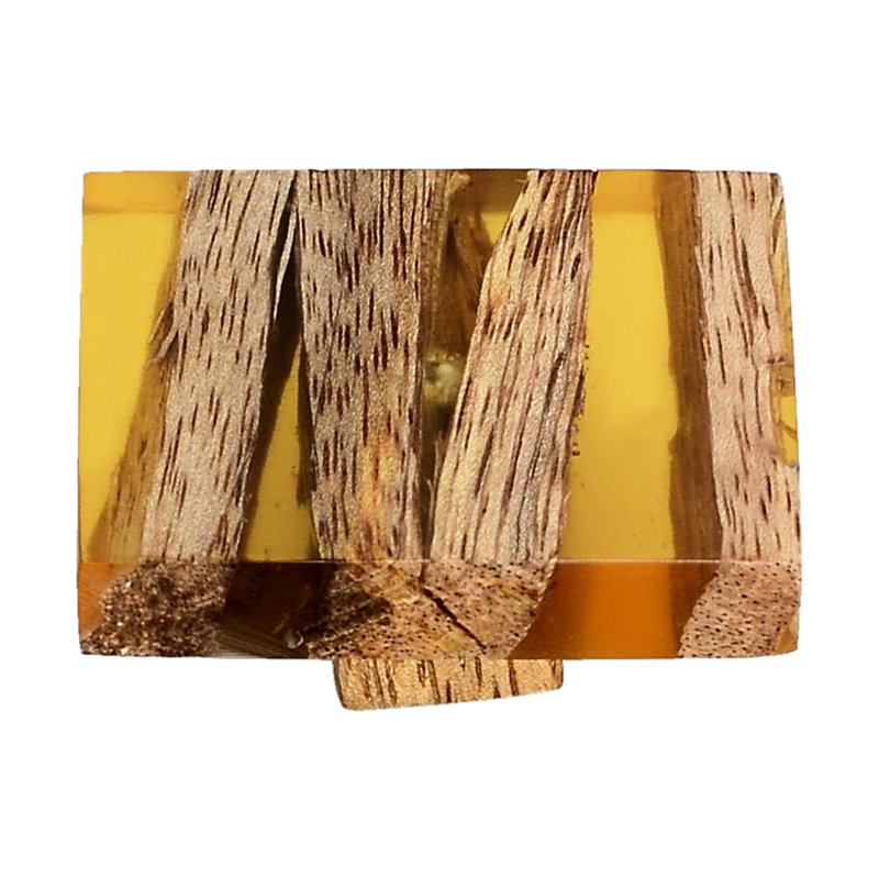 Polished Square Wood and Resin Cabinet Knob with Mounting Hardware