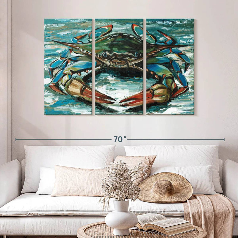 Crabe Brampt Blue Palette II, H 32 po x l 50 po