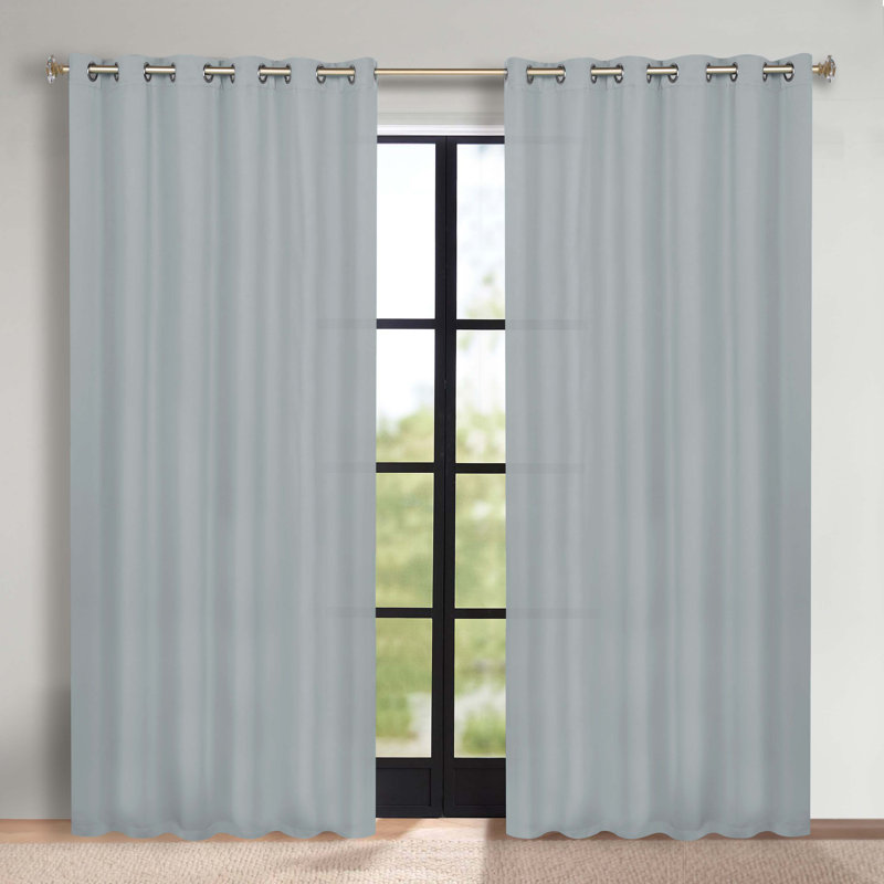 Paire de rideaux obscurcissant avec œillets Millendon, L 70 po x L 120 po, Bleu pierre