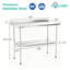 Table de travail durable en acier inoxydable de calibre 18 de 24 po x 60 po avec dosseret et tablette inférieure pour les cuisines commerciales