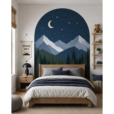 52-Inch Wide Scandinavian Mountain Arch Wall Decal