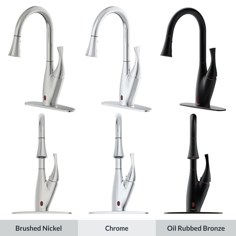 Chrome Pull-Down Single Handle Kitchen Faucet with Spray
