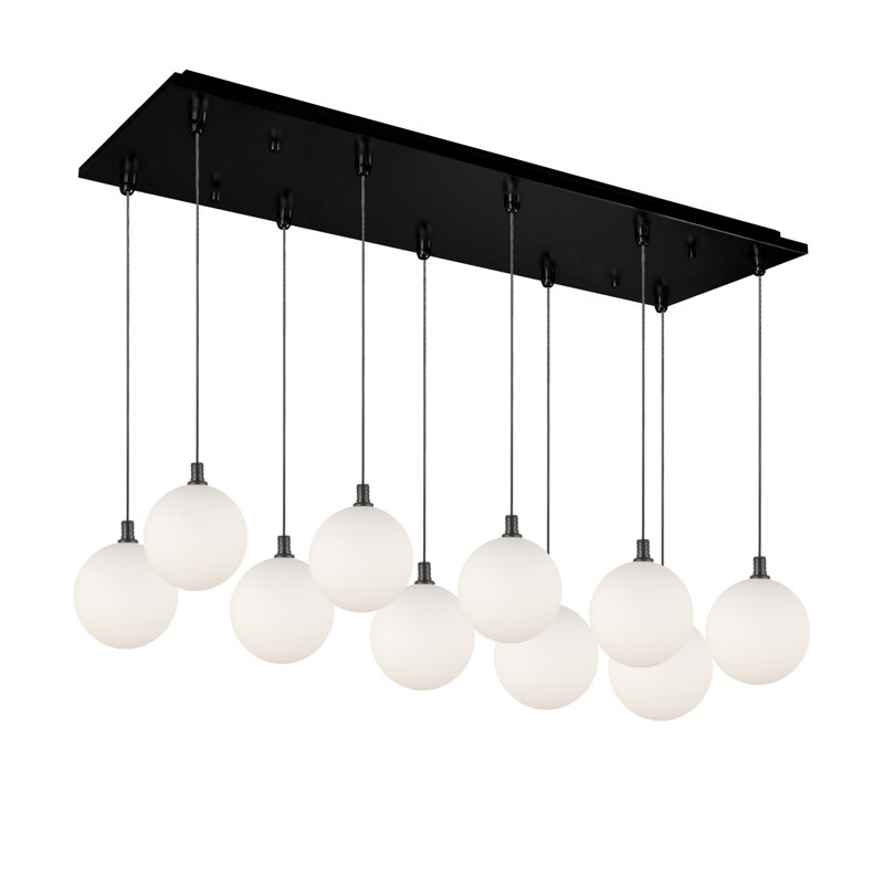 Bolla LED Pendant, 28 W, 10 Lights, Black