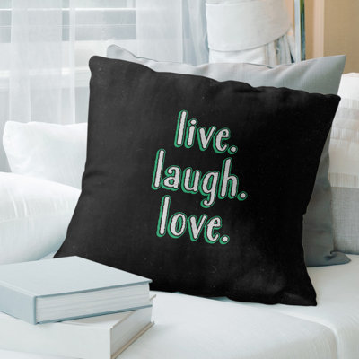 Coussin de style tableau noir Live Laugh Love