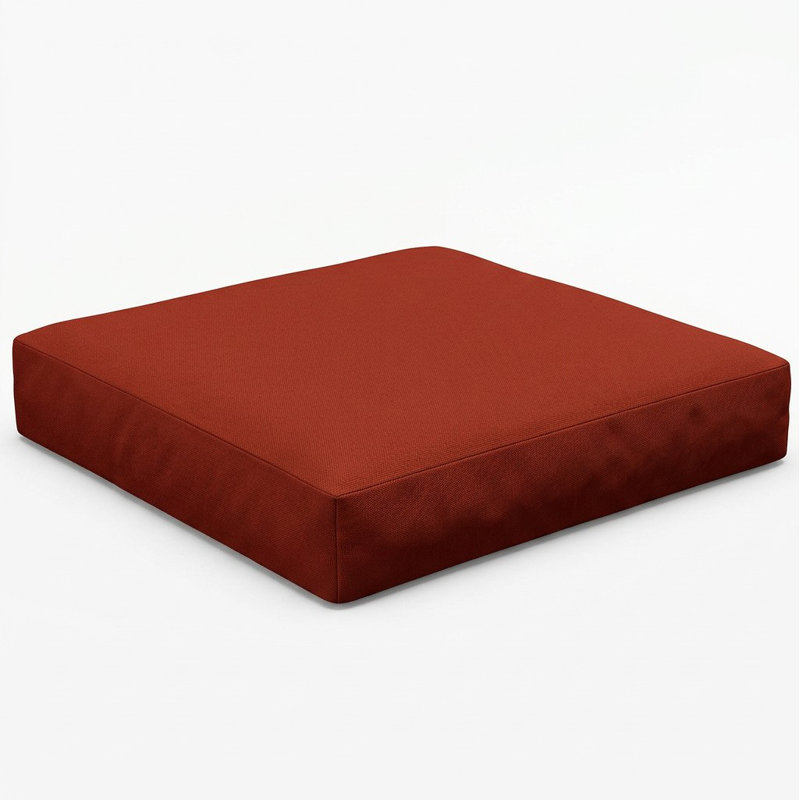 Sunbrella Outdoor Solid Knife Edge Deep Seating Cushion, Sunbrella - Canvas Jockey Red, 23 in W x 27 in D x 5 in H