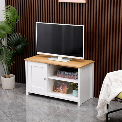 Modern 1 Door Tv Stand Unit With Storage Shelves Corner Tv Cabinet,For Tvs Up To 50 Inches,Living Room Furniture
