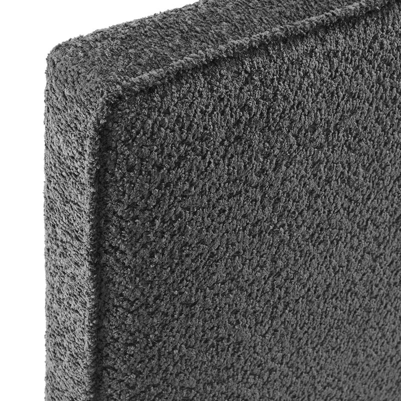 Slate Boucle Upholstered Twin Headboard with Wood Legs
