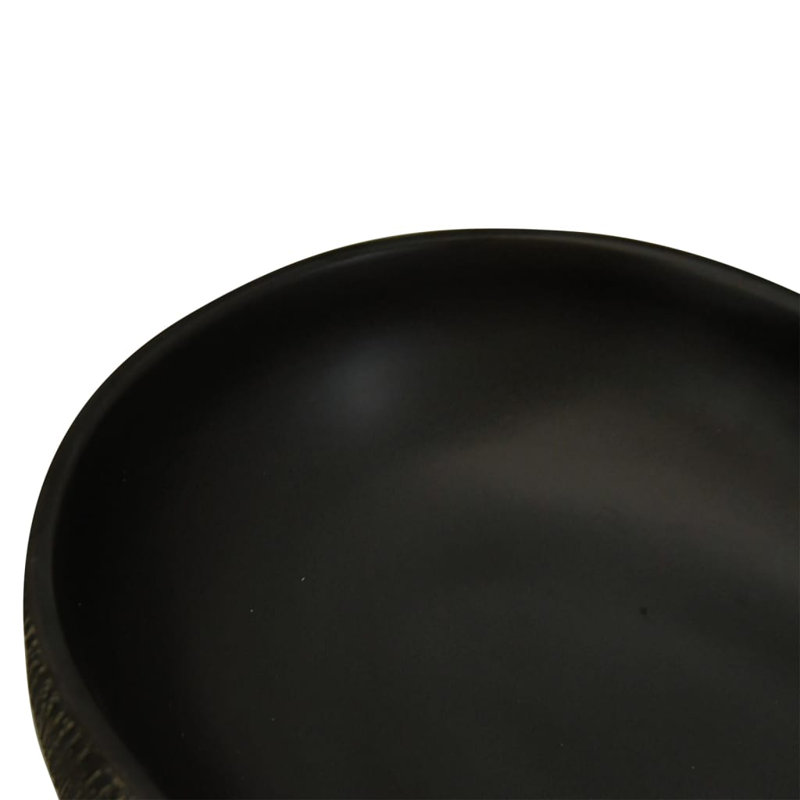Borough Wharf Dowdey 59mm L x 40mm W Black Ceramic Oval Sink