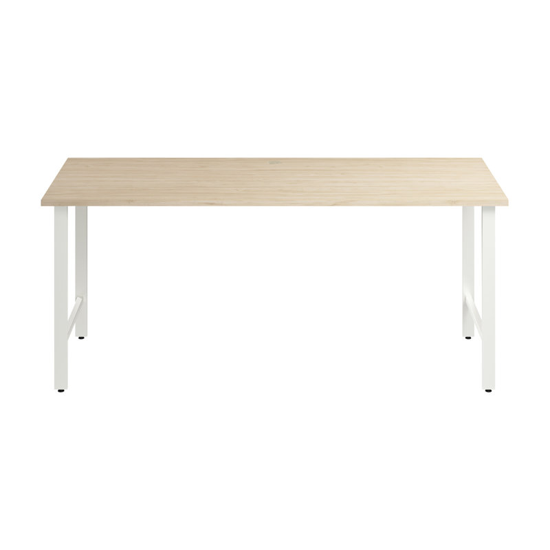 Hustle Writing Desk, Natural Elm/White, 30.07" H x 59.44" W x 29.37" D