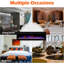 50" -Thin Built-In Electric Fireplace with Flame & Remote, Overheat Protection