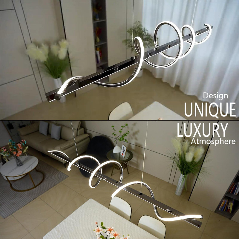 Modern Chandelier Modern Led Pendant Light For Kitchen Island Lighting Dimmable  Creative Snake Shaped Twist Design Modern Led Chandelier For Dining Room Over Table