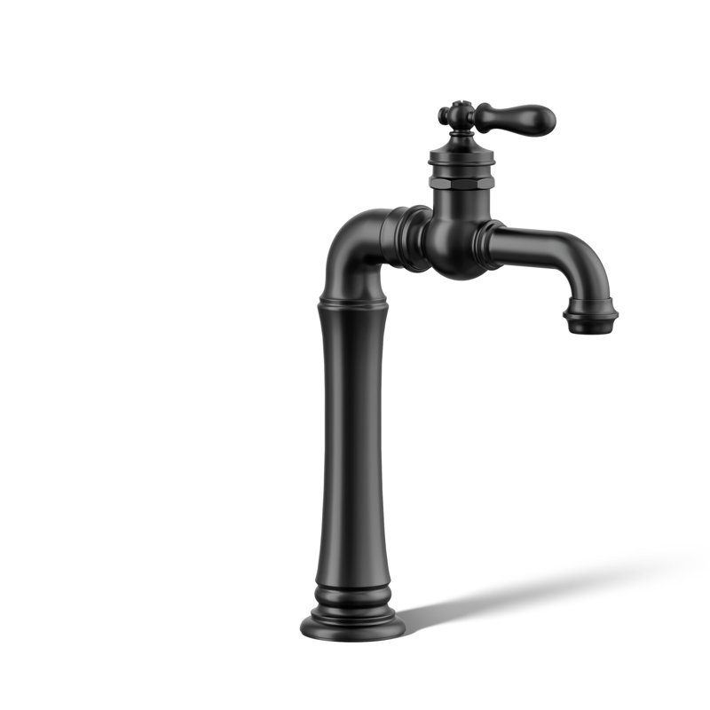 Robinet de salle de bain monotrou avec drain Artifacts, Noir mat