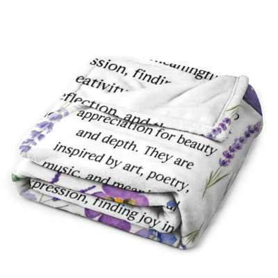Quote Yarn Pattern Luxury Flannel Throw Blanket, Soft Warm Fuzzy Blanket for Living Room Sofa Bed Home Decor