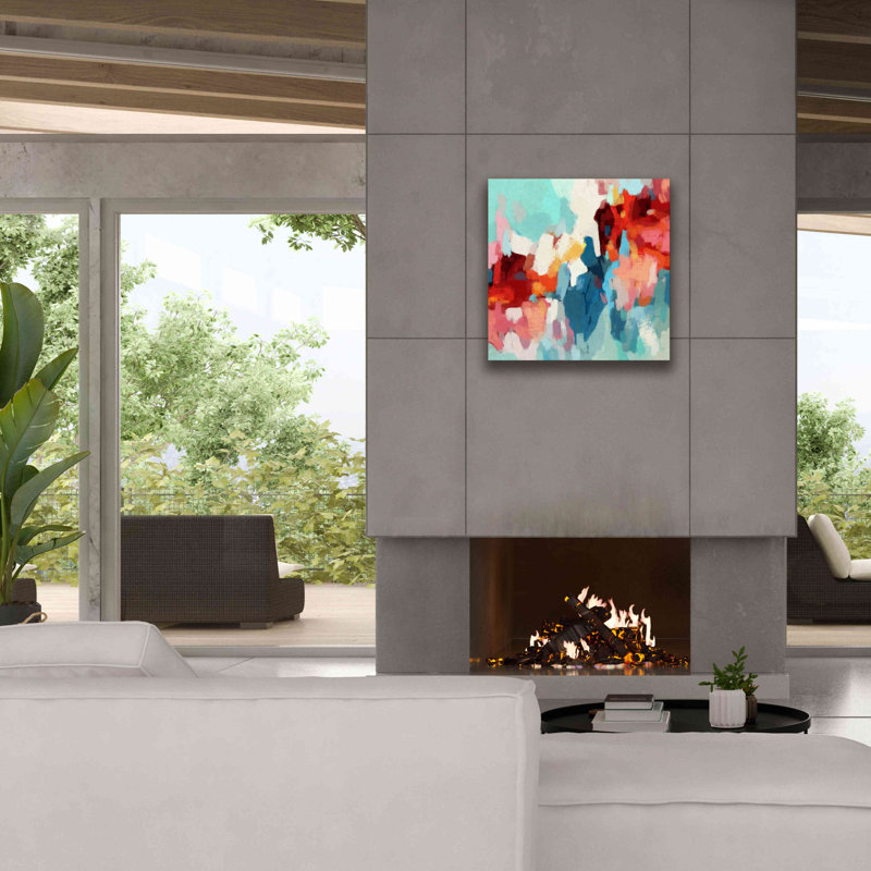 'Abstraction 2' by Christov Art, Giclee Canvas Wall Art, 26" H x 26" W x 1.5" D