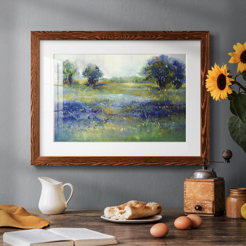 " Wildflower View " Painting Print, 26" H x 38" W x 1.5" D, Maple