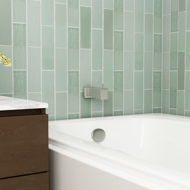 Bec de remplacement pour baignoire à tige relevable avec raccord 1/2 po NPT, Nickel brossé