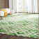 Tapis vert / ivoire en coton tissé à la main Bryauna