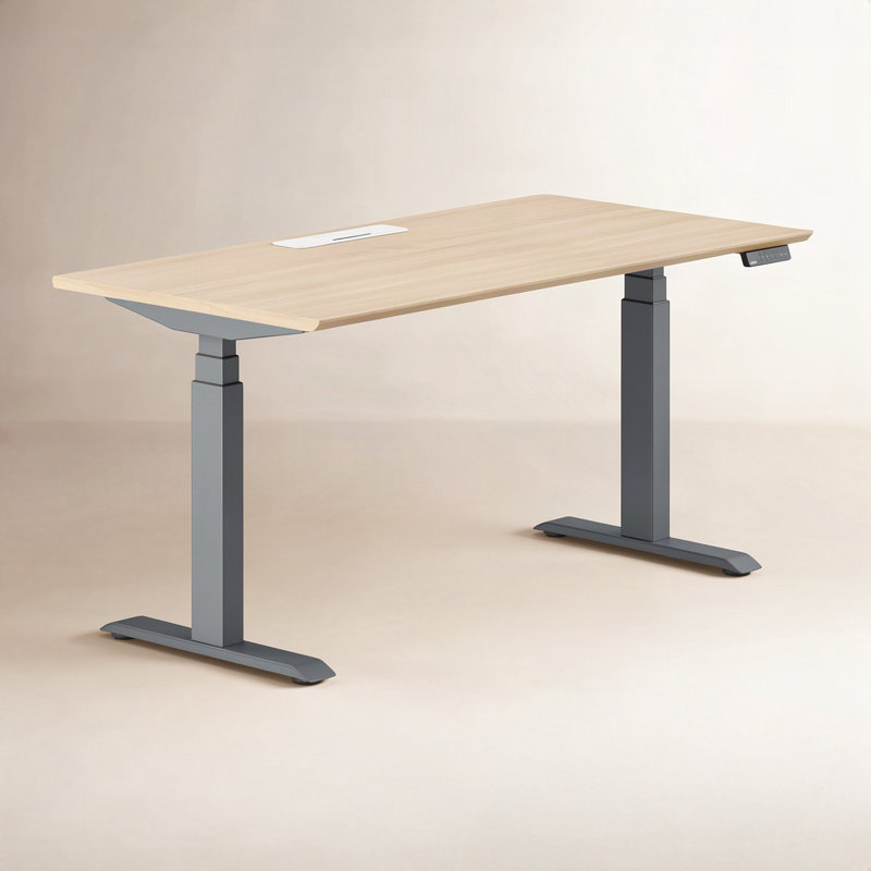 Standing Desk, 52" H x 60" W x 30" D, Charcoal, Woodgrain