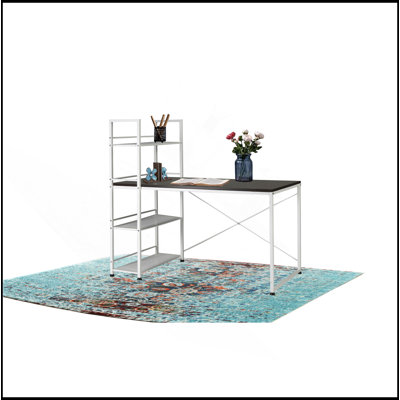 Reversible Smart Workstation Wooden Desk White/Brown