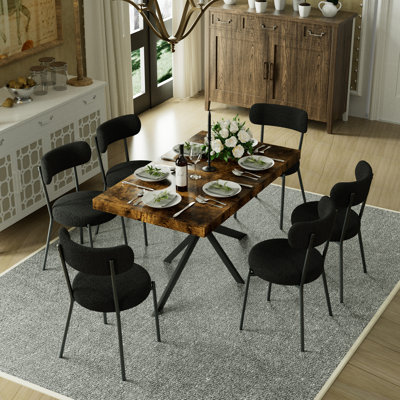 55.11" to 70.86" Extendable Rectangle Dining Table Set Wooden Table with Dining Chairs