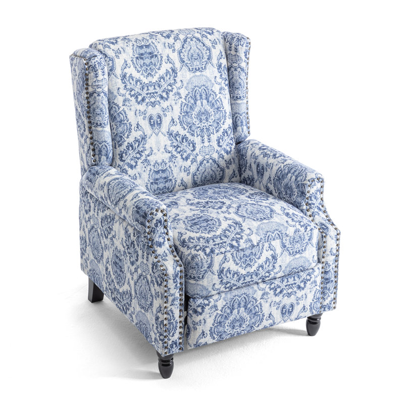 29.13cm Wide Standard Recliner, Navy Abstract