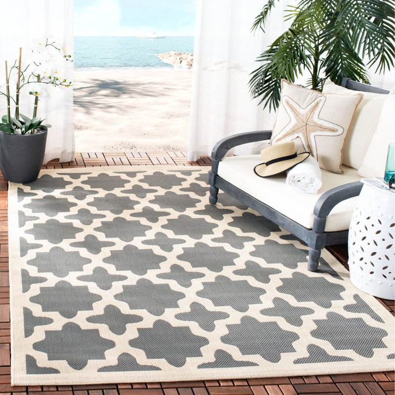 Herefordshire Performance Geometric Indoor/Outdoor Area Rug, Rectangle 4' x 5'7"