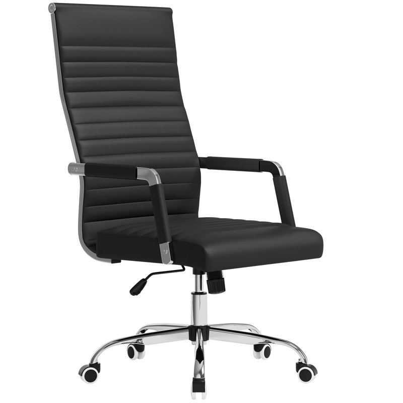 High Back PU Leather Conference Chair, Black