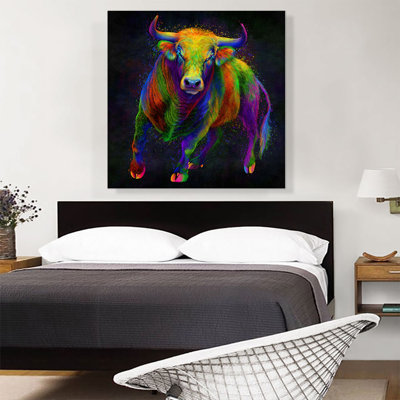 Bull, bovin, bouvillon, bouvillon, impression sur toile tendue