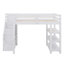 Lit mezzanine avec tablettes intégrées, escalier de rangement, garde-robe compacte et éclairage à DEL-2095695441