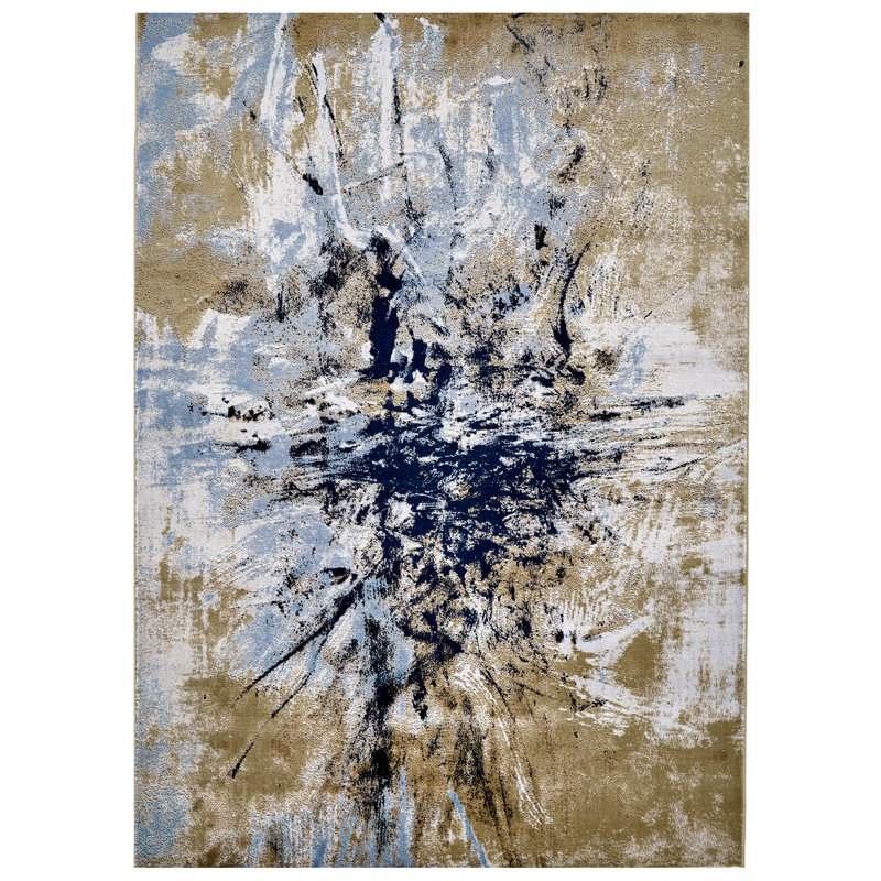 Crowford Abstract Indoor Rug, Rectangle 5'2" x 7'2"