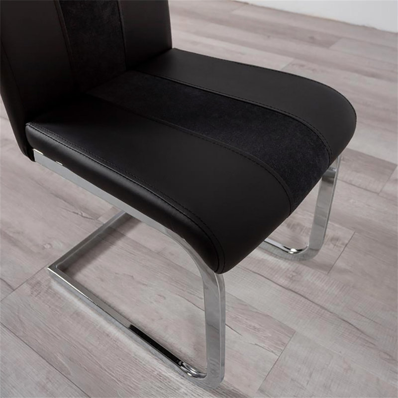 Admer 19'' H Upholstered Side Chair, Black, 1