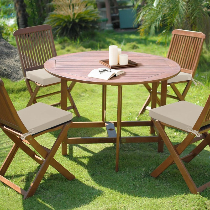 Ensemble de 4 coussins de chaise d'extérieur: Coussin de siège imperméable et résistant à la décoloration pour meubles de patio - Coussins de chaise avec attaches et fermeture à glissière cachée - Remplacement du coussin de chaise de patio