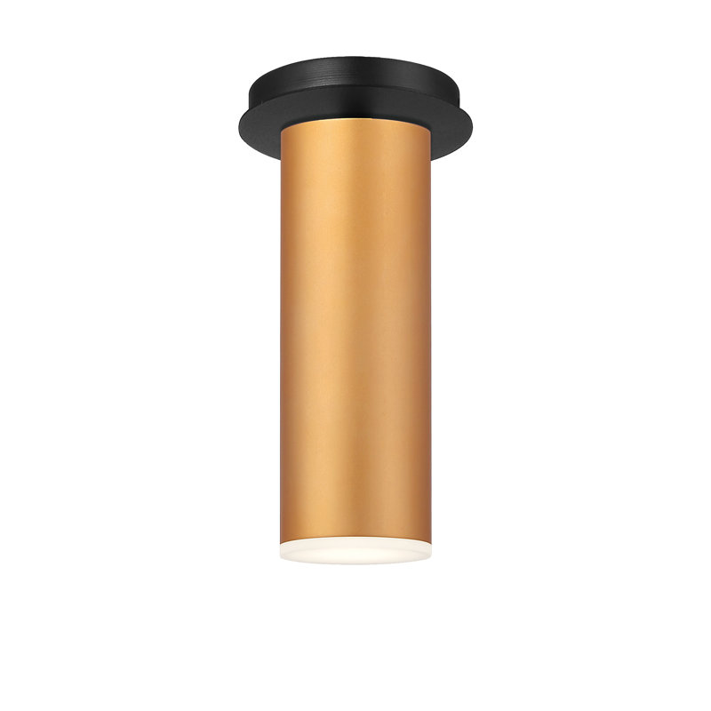 Luminaire suspendu cylindrique à 1 lumière DEL, Doré