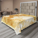 Ambesonne Compass Top Flat Sheet Old Fashioned World Map Cream Tan