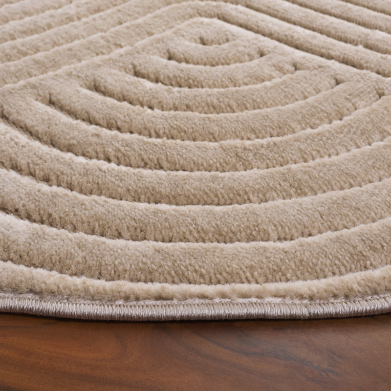 Tapis de couleur unie Selena Performance, Rond 6 pi 7 po