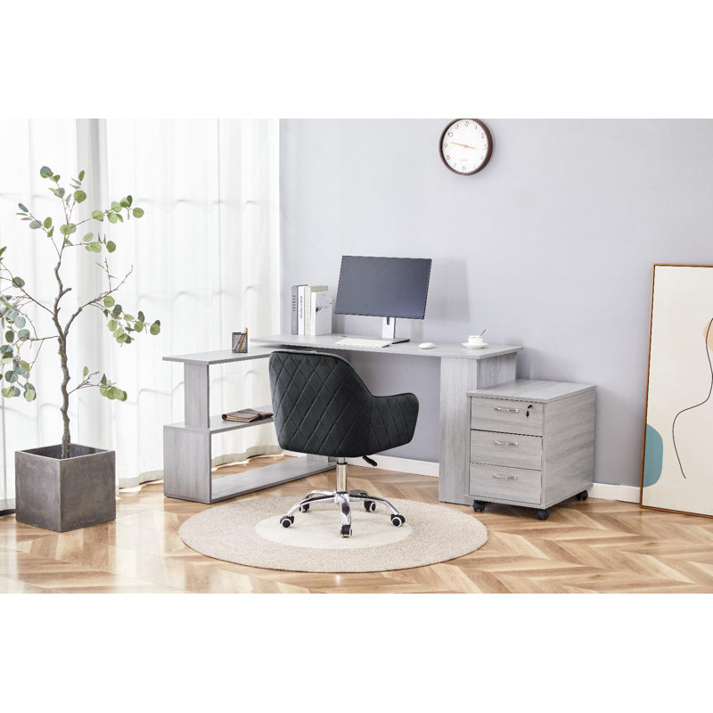 Shonnell Piece Computer Desk Office Set, Black