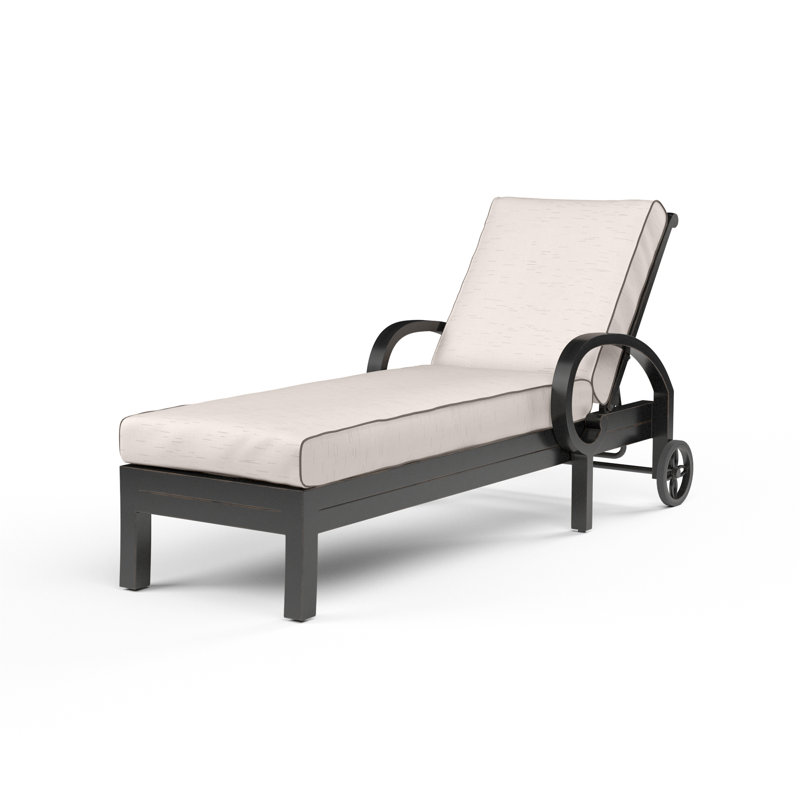 Monterey 81'' Long Reclining Single Chaise Sunbrella® with Cushions, Canvas Natural Sunbrella® Canvas