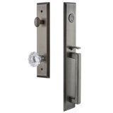 Fifth Avenue Handleset with Single Cylinder Deadbolt and Fontainebleau Door Knob and Rosette