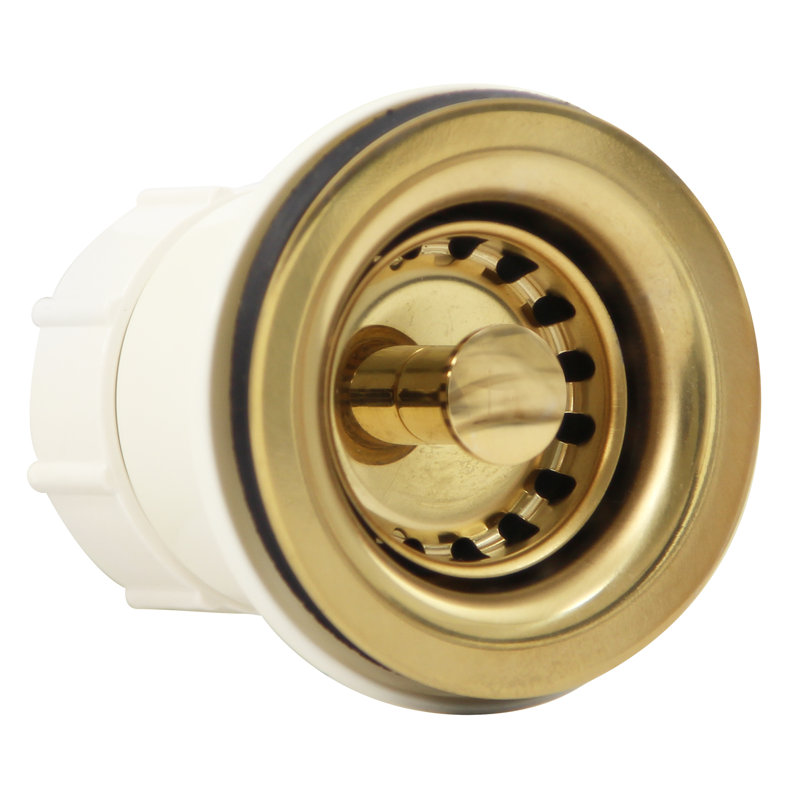 Premium 2.75'' W Basket Strainer Bar Sink Drain, Polished Brass