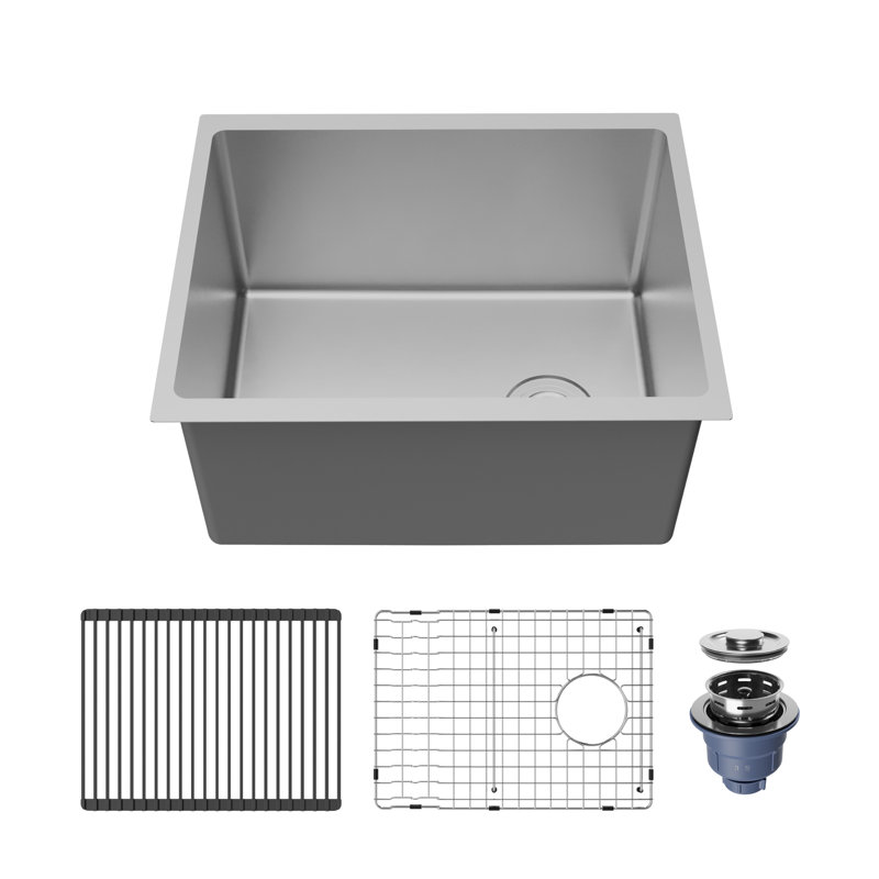 Karran Fusion Undermount 23-in x 18-in Stainless Steel Single Bowl Workstation Kitchen Sink