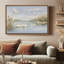 «Peaceful Swans on Lake with Reeds and Distant Boat», art mural encadré-1012744264-1012744270
