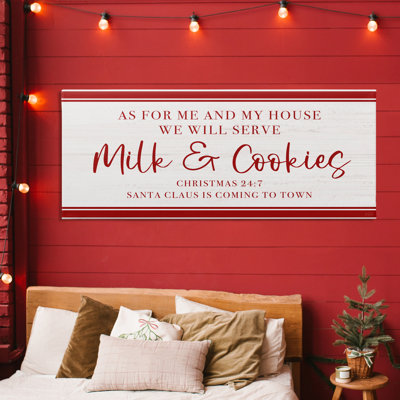 We Will Serve Milk & Cookies Canvas, design by Natalie Carpentieri