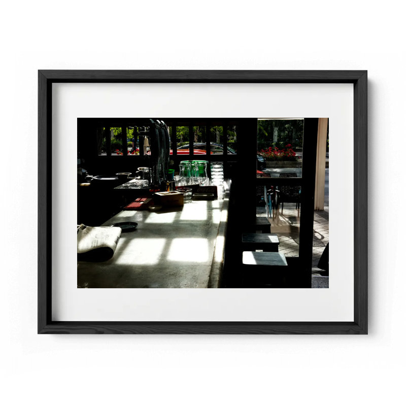 Madrid Café Morning Print by Joseph Regan, Black, 22" H x 26" W x 0.75" D