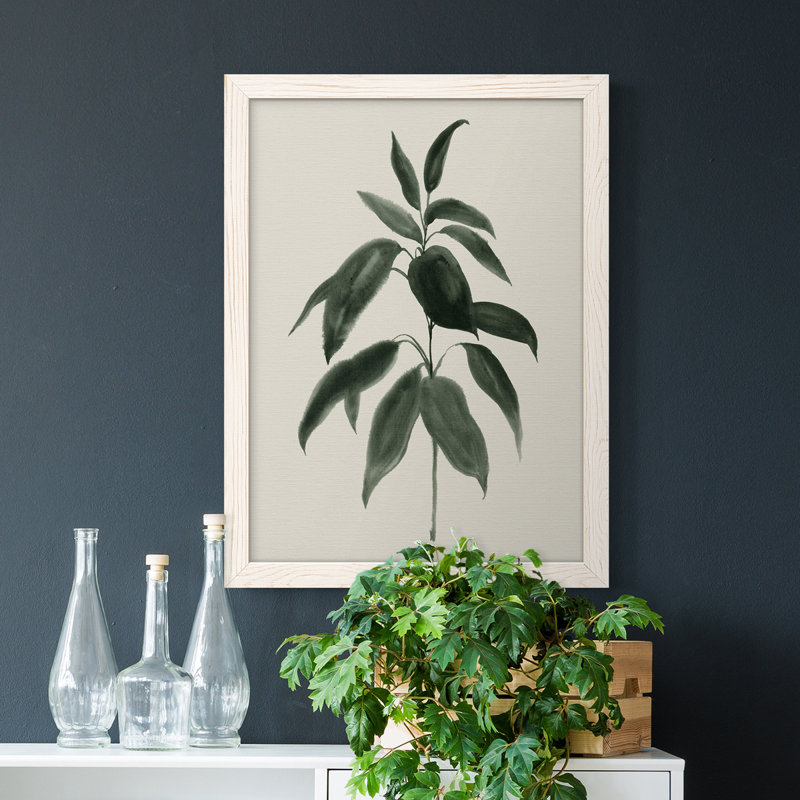 «Soft Greenery II», peinture sur toile encadrée, H 24 po x l 20 po x P 1 po, Blanc