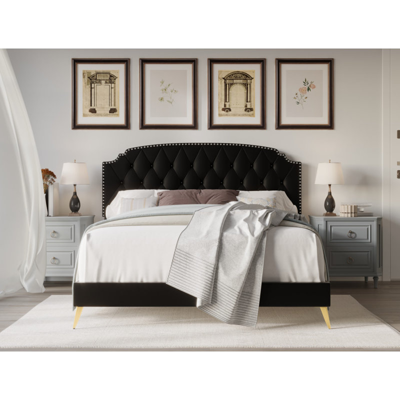 Dwaun Upholstered Platform Bed, Full/Double, Silver Gray