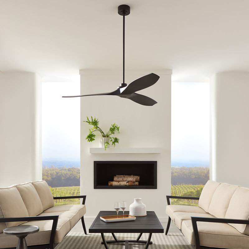 Smart Outdoor Ceiling Fan, Midnight Black, 60"